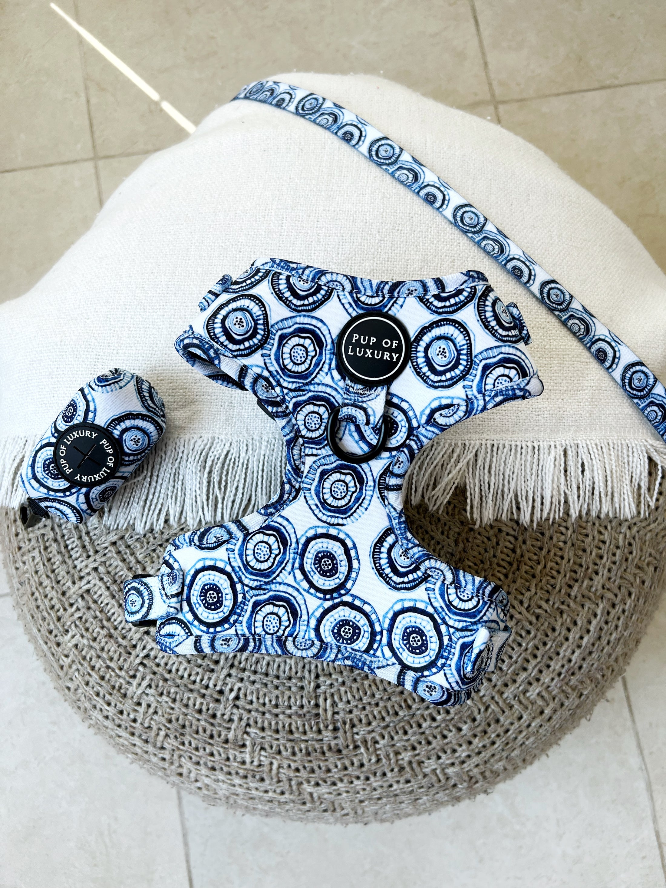 Bundle | Santorini | Dog Harness + Leash + Poop Bag