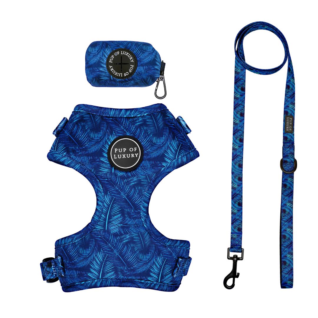 Bundle | Ocean Palms | Dog Harness + Leash + Poop Bag